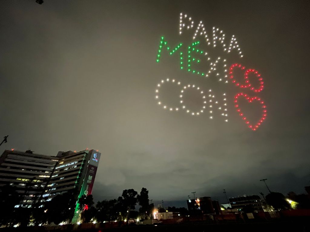 Espectáculo con drones para México